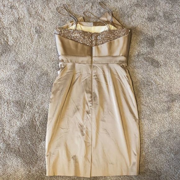 Theia Couture Assymmetrical Beades Strapples Dress - Picture 7 of 11